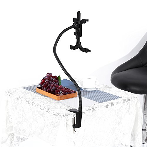 Tablet Halterung 360 Grad Einstellbar Desktop Ständer Stabil Handyhalter Notebookständer für Smartphone und Tablet Schwarz - 8