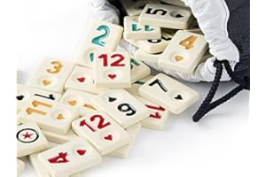 SEMUS Star Rummy/Okey Jeu de pions Okey TASI en mélamine extra mat