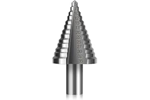 Vakki Broca Escalonada, Brocas para metal 5-35mm Profesional de Acero rápido, Diámetro, brocas metal, Broca Conica Para Metal, Madera, Hierro, Aluminio, Plástico, 2 Cortes, Broca Cónica