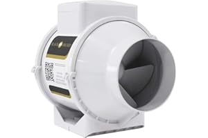 BLACK ORCHID 125 mm DIY Set up Silent Inline Air Intake Powerful Extractor Exhaust Fan for Grow Room Hydroponic Ventilation 125mm In Line Odour Removal and Temperature Control 5 inch In-line Tent Ventilator