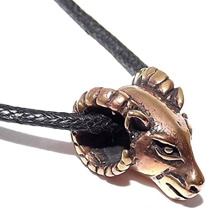Small Bronze Ram Goat Head Pendant