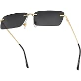 besbomig Gafas de Sol Sin Montura Rectangulares para Mujer Hombre | Vintage Lentes de Sol Mujer Gafas Cuadradas Peque&ntilde;as para