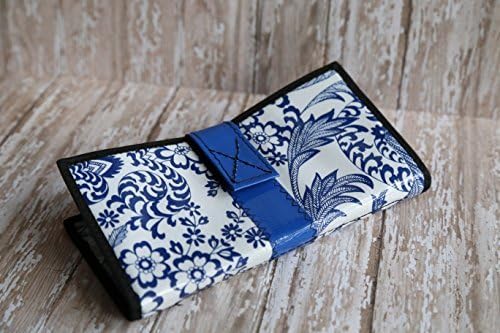 Cute Blue and White Oilcloth Envelope System Wallet for Cash Budgeting and Extreme Couponing by Thrifty Zippers