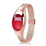 YYH Mode Bluetooth Ms. Blutdruck Herzfrequenzmesser Schrittzähler Sport Armband Smart Reminder Hersteller Intelligente Uhr (Farbe : Gold)