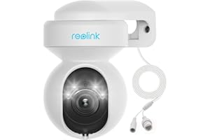 Reolink 5MP PTZ Camara Vigilancia WiFi Exterior con 3X Zoom Óptico, Focos y Visión Nocturna en Color, 2.4/5GHz WiFi Cámara con Detección de Personas/Vehículos, Seguimiento Automático, E1 Outdoor