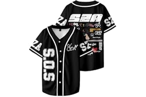 PHARCOYOU SZA Merch Jersey Veste de baseball Chemises T-shirt à manches courtes Hommes Femmes Streetwear Fashon Tops