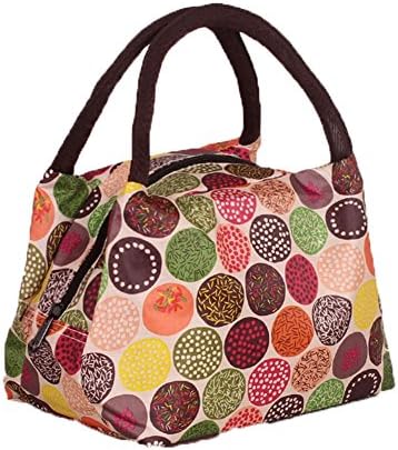 HuiSiFang® Recycled Insulated Lunch Box Round Handle Printing Waterproof Lunch Bag Fashionable Handbag
