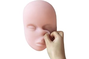 Karriter Practice Training Head Injection Model Silicone Head Facial Mannequin Training Pad for Nurse, Medical Students Teaching Supplies