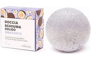 Enooso - Docciaschiuma Solido Bio IDRATANTE con Monoi e Cocco - Bagnoschiuma per pelli secche 100% Vegano Artigianale Naturale - Made in Italy - 80 gr