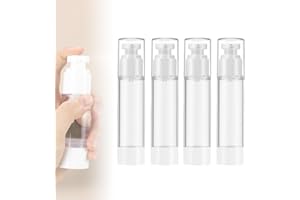 GMTEO 4 Stück Airless Pumpspender, 2024 Neu Essence Lotion Vakuumflasche Cremekopf Vakuumflasche Spenderpumpe, Vakuum kosmetischer Reisebehälter für Reise Home Verwendung Cremetopf (100ml Lotionsflasche)