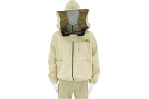 LYSON Veste d'apiculture avec chapeau amovible, chemisier d'apiculture avec voile, chemise de protection pour apiculteur, veste de protection contre les abeilles, insectes, vêtements d'apiculture,