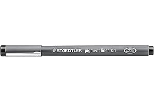 STAEDTLER Czarna wkładka pigmentowa, szerokość linii 0,1 mm, atrament pigmentowy, długa metalowa końcówka, długa żywotność, 10 cienkopisów w kartonowym etui, 308 01-9