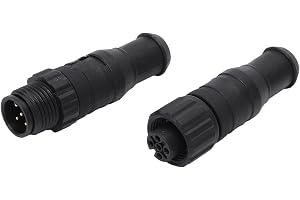 Manlig Kvinnlig Terminator, 2PCS Marine för NMEA 2000 Terminators ABS M12 Hane Hona 5-stift IP67 Vattentät Termineringssats för Lowrance-nätverk