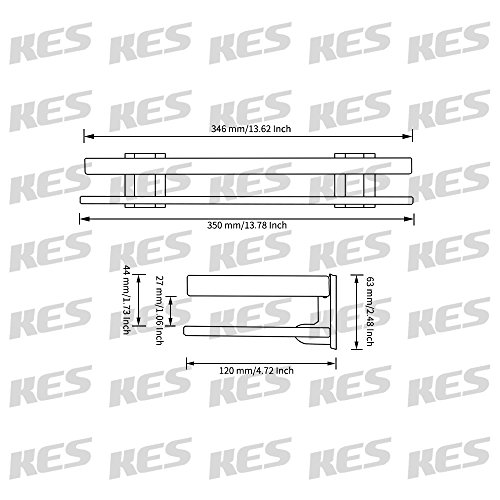 KES 8mm starkes Sicherheitsglas Regal mit Aluminium-Pfosten-Wall Mount Rechteckig-Gelenkbus, A4126A - 2