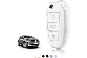 TOOMUME Coque Clé TPU, Etui Clé Étui Clé Adapté pour Peugeot 208 308 508 2008 3008 5008 Rifter Citroen C3 Arricross C4 Picasso DS3 DS4 Berlingo, Couvre Clef Cache Cle Voiture Telécommande - Smart Key