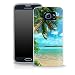 Produktbild OOH!COLOR® Design Case für SAMSUNG GALAXY S7 EDGE Hülle Silikon Palme NSE003 Silikon See Ferien Marine Beach Strand Sommer Meer Grafik Tasche Schutzhülle Elastisch Cover Print stylish weiche Etui Motiv Dünn Flexibel