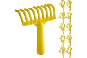 acquaverde | 2 Rastrelli in Plastica, Pettine a 9 Denti per Raccolta Olive con Foro Universale per Manico, Giallo