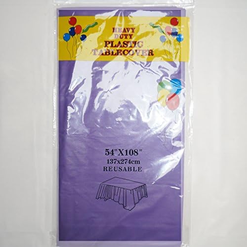 UK Event Decor Oblong/Rectangle Plastic Tablecloth - Pack of 12 (Purple)