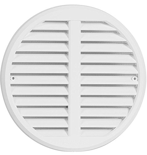 Lüftungsgitter Kunststoff verstellbar für Rohre von 125-160mm Deckmaß175mm mit Insektenschutz
