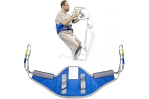 EZ ASSISTIVE Sitz-zu-Steh-Lift Patientenhilfe Gepolsterter Hebegurt und Stehhilfe mit Rückenstütze, Patientenlifter-Hebegurt Funktioniert mit den meisten Mobilitätshilfen und -geräten (Groß)