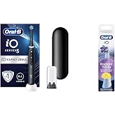 Oral-B iO - 5 Siyah Yapay Zeka Teknolojili Şarjlı/Elektrikli Diş Fır&ccedil;ası + Oral-B iO Radiant White Beyaz Diş Fır&ccedil;ası Yedek Ba