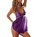 Produktbild Sexy Dessous Damen Btruely Sexy Babydoll Nachtwäsche Übergröße Uniformen Unterwäsche (XXXL, Lila)