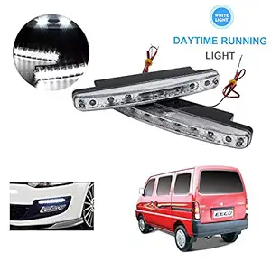 Semaphore Car Daylight Day Time Daytime Running Light DRL 8 LED Super White Bright Light for Maruti Suzuki Eeco