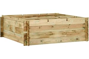 vidaXL Jardinera Verduras Madera Pino 120x120x40 cm Plantador Sembradora