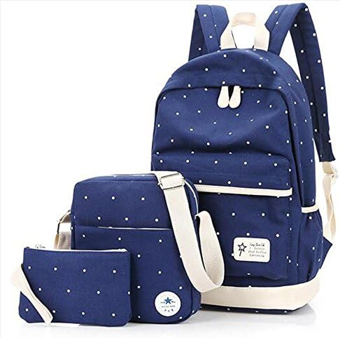 school bag men and women student printing High capacity backpack Waterproof Anti-theft canvas Mother Backpack Can be put 13 inches computer , navy blue
