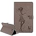 Produktbild Samsung Galaxy Tab A 10.1 Hülle,Hülle für Samsung Galaxy Tab A 10.1 Grau,Schutzhülle für Samsung Galaxy Tab A 10.1 Leder Brieftasche,Leweiany Elegant Luxus Mädchen und Katze Prägung Muster Ultra Dünn Folio PU Leder Flip Wallet Cover Case Slim Kunstleder Klapphülle Brieftasche Lederhülle Premium Folio Bookstyle Ledertasche Stoßfest mit Standfunktion Kreditkartenfächer Leder Tasche Hülle Etui Schutzhülle Ständer Smart Cover Case für Samsung Galaxy Tab A 10.1 T580