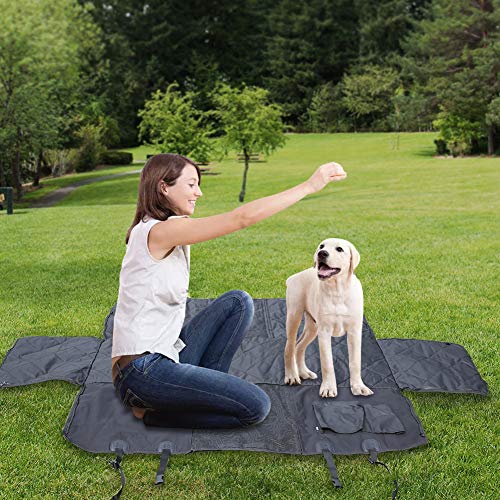 LOETAD-Housse-Protection-Voiture-Chien-Housse-de-Sige-pour-Chien-Antidrapante-avec-Fentre-en-Filet-2-Poches-Ceinture-de-Scurit-et-Sac-de-Rangement-pour-VoitureSUV-Camion-147x137x38cm