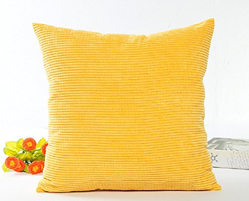 westeng 1 Maiskörner Cord Kissenbezug, quadratisch Kissen Überwurf Fall Home Office Bar Decor 45 x 45 cm (gelb) - 8