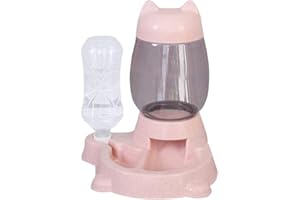 Mrinb Distributeur Croquettes Chat - Distributeur Croquettes Chat Automatique, Bouteille d Eau Mangeoire pour Petits Chien, Distributeur Eau et Croquettes Automatique pour Chien et Chat
