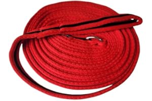 GENERIC NEW Equine Lunging Line Cushion Web 8 MTR Brass Snaphook RED/BLACK
