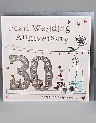 Pearl 30th Wedding Anniversary Cards by Molly Mae (CB51)
