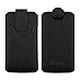 Produktbild Emartbuy® Dunkelgrau Premium Textured Stoff Slide in Pouch Case Cover Hülsenhalter Hulle (Size 5XL) mit Pull Tab Mechanismus Geeignet Für Smartphones Aufgeführt Unten
