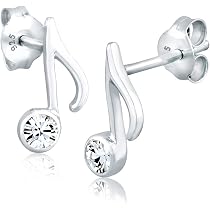 Tappi Orecchie Per Dormire Orecchini A Nota Musicale In Argento Tibetano Con Turchese - Ganci In Argento 925 Gioielli Tema Musicale Etnico