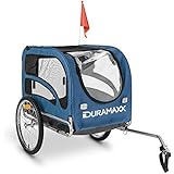 DURAMAXX • King Rex • Fahrradanhänger • Hundeanhänger • Lastenanhänger • kleine bis mittelgroße Hunde • Hochdeichsel • Laderaum: 250 Liter Volumen • Belastung: max. 40 kg • Kugel-Kupplung für Fahrräder mit 26'' - 28'' • zusammenklappbar • blau