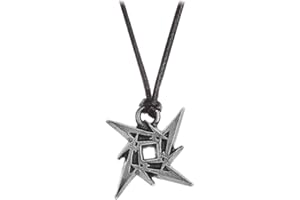 ALCHEMY GOTHIC Alchemy Rocks Metallica Ninja Star Collier Cordon Ciré / Pendantif Métal Groupe Musique Rock (Noir/Argent)