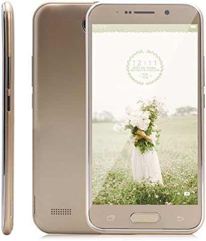 Sim-Free Smartphone,Unlocked 5.0 Inch Android 6.0 3G/GSM Dual Sim Mobile Phone, MTK6580 1.3GHz Quad Core 1GB RAM &amp; 4GB ROM, 5.0MP HD Beauty Camera,WIFI GPS Cell Phone (J3-Gold)