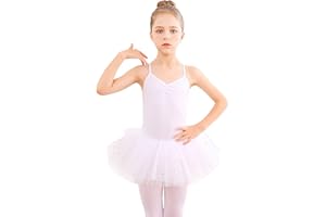 Bezioner Body per Danza tutù da Balletto Leotard Vestito Ginnastica Senza Maniche per Ragazze
