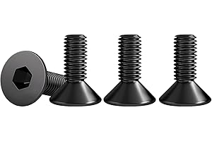 Drenky Viti a Testa Svasata a Esagono M6 Viti a Testa Svasata Bullone Meccanico Nero in Acciaio Inox A2 V2A Antiruggine Filettatura Completa, DIN 7991 / ISO 10642 (25 pezzi, M6 x 16 mm)