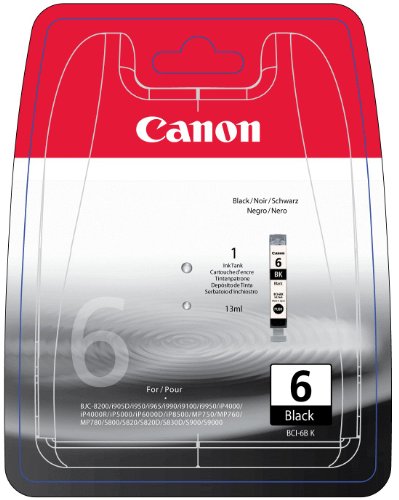 Canon 4705A045 BCI-6BK Tintenpatrone schwarz Blister with security