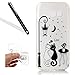 Produktbild Galaxy A5 2017 HandyHülle,Samsung Galaxy A5 2017 Silikon Hülle,Leeook Hülle TPU Case Schutzhülle Silikon Crystal Kirstall Clear Case Durchsichtig Cool Niedlich Kreative Weiß Schwarz Katze Malerei Muster Transparent Silikon Schutzhülle Hülle Cover Abdeckung Etui TPU Bumper Schale für Samsung Galaxy A5 2017 + 1 x Schwarz Eingabestift-Weiß Schwarz Katze