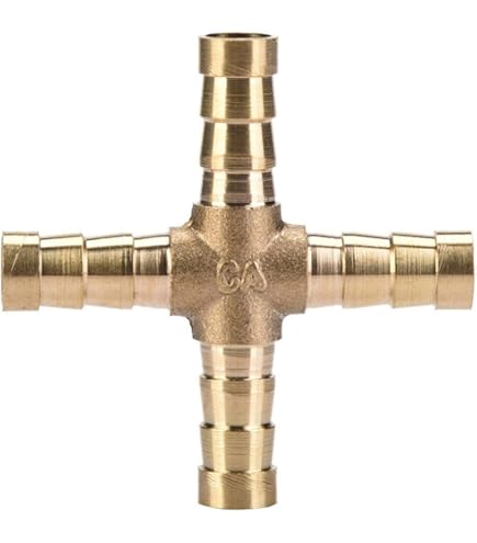 Raccord En Laiton 4 Voies En Croix - Filetage Femelle BSP - Pour Tuyaux 1/4" à 1" - Idéal Irrigation, Piscine, Aquariophilie