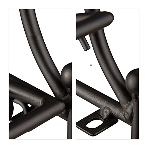 Relaxdays Blumenregal Metall 2-stöckig für Topfpflanzen, Balkon-Deko draußen, stehend HxBxT: 64,5 x 33,5 x 18cm, schwarz - 5