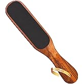 Ross Double-Sided Foot File Scrubber with Teak Wood Handle | Callus & Dead Skin Remover | Pedicure Tool for Cracked Heels | F