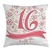 Produktbild FAFANIQ 16th Birthday Decorations Throw Pillow Cushion Cover, Floral Sweet Sixteen Typohraphy with Spring Rose Petal Image, Decorative Square Accent Pillow Case, 18 X 18 Inches, Dark Coral Mint