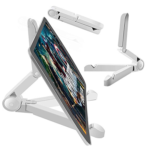 Tablets Ständer, Multi-Winkel Halter Tablet Für iPhone 6 Plus/6/5/5S/5C/4/4S Smartphone, iPad Air 2/1,iPad Pro,iPad 4/3/2, iPad Mini 3/2/1, Samsung Galaxy Tab S6 S5 S4 S3 S4 Phone, LG, e-book, E-Readers,Kindle Fire,Cellphone,Weiß Farbe iPad Ständer