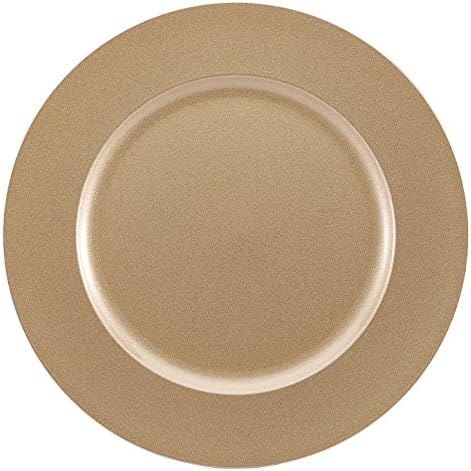 Brunchfill Charger Plates Decorative Under-plates - Round - Square - Gold - Silver - Red - Black (Plain Gold - Round Charger Plate - 33 cm, 8)